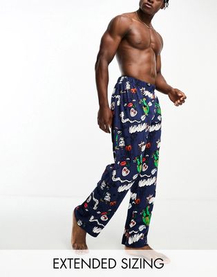ASOS DESIGN lounge bottoms with sketch prints in navy
