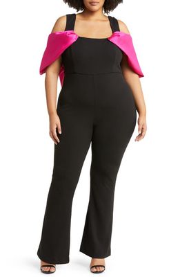 ASOS DESIGN Luxe Curve Flare Jumpsuit in Black