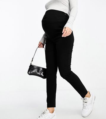 ASOS DESIGN Maternity high waist skinny fit pants in black