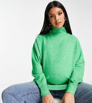 ASOS DESIGN Maternity longline sweater with high neck in green