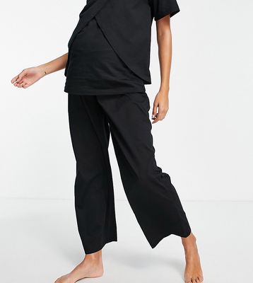 ASOS DESIGN Maternity mix & match cotton pajama pants in black - BLACK