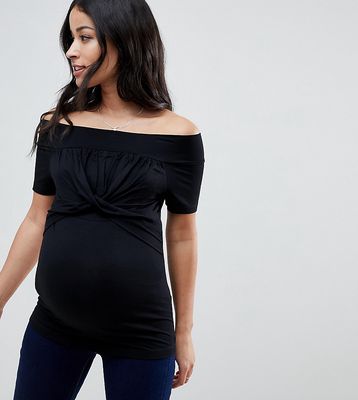 ASOS DESIGN Maternity nursing bardot top-Black