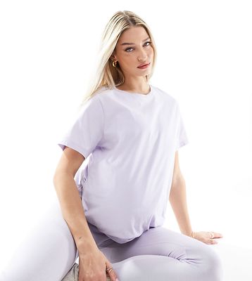 ASOS DESIGN Maternity nursing tee & legging in lilac-Purple