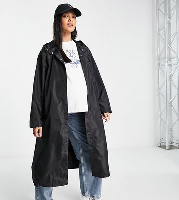 ASOS DESIGN Maternity oversized rain parka coat in black