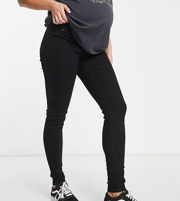 ASOS DESIGN Maternity skinny jean with over bump in black