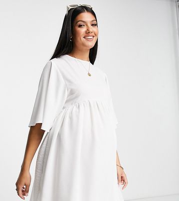 ASOS DESIGN Maternity smock dress with kimono sleeves in white