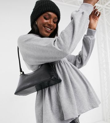 ASOS DESIGN Maternity smock hoodie in gray marl-Grey