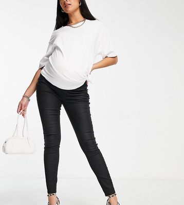 ASOS DESIGN Maternity ultimate skinny jeans in coated black