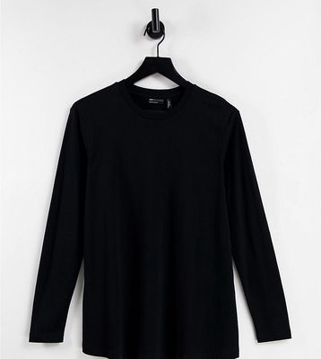 ASOS DESIGN Maternity ultimate t-shirt with long sleeve in cotton blend in black