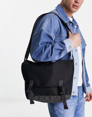 ASOS DESIGN messenger bag in black