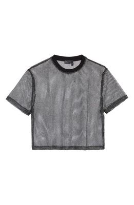 ASOS DESIGN Metallic Crop T-Shirt in Black