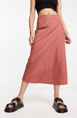 ASOS DESIGN Midi Skirt in Medium Blush