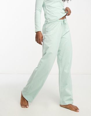 ASOS DESIGN mix & match cotton pajama pants in sage-Green