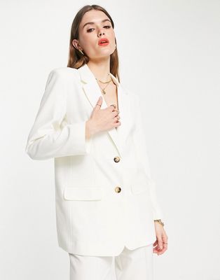 ASOS DESIGN mix & match slim boy suit blazer in ivory-White