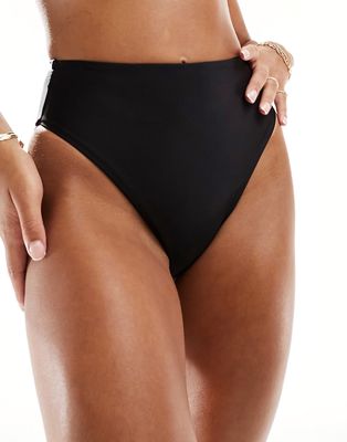 ASOS DESIGN mix and match ultra smoothing high leg high waist bikini bottom in black