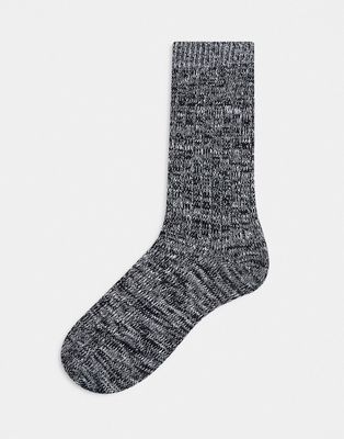 ASOS DESIGN monochrome random feed socks-Black