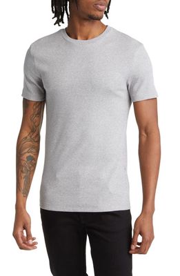 ASOS DESIGN Muscle Fit Rib Stretch Cotton T-Shirt in Grey