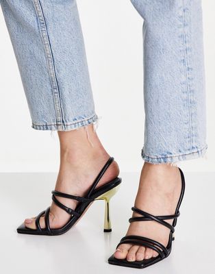 ASOS DESIGN Neither strappy heeled sandals in black
