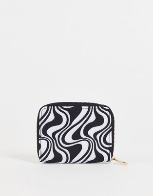 ASOS DESIGN nylon wallet in swirl print-Multi