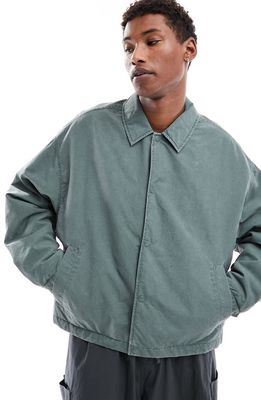 ASOS DESIGN Oversize Crop Jacket in Medium Green