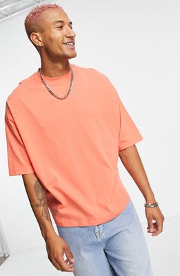 ASOS DESIGN Oversize Graphic T-Shirt in Coral