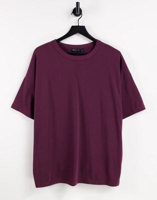 ASOS DESIGN oversized heavyweight t-shirt in burgundy - BURGUNDY-Red