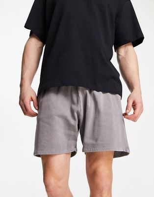 ASOS DESIGN oversized shorts in gray overdye wash