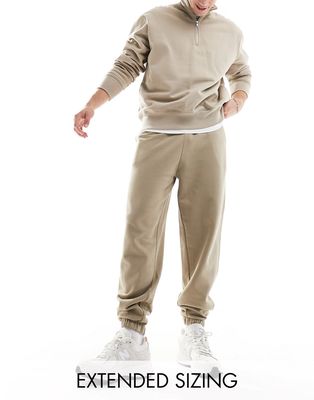 ASOS DESIGN oversized sweatpants in gray beige-Neutral