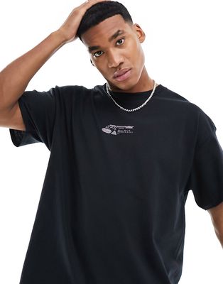 ASOS DESIGN oversized t-shirt in black with back print