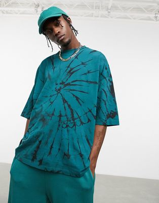 ASOS DESIGN oversized T-shirt in green tie dye - MGREEN