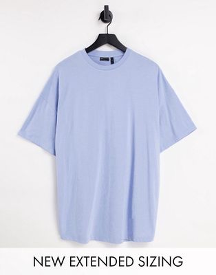 ASOS DESIGN oversized T-shirt with crew neck in blue heather - MBLUE-Blues
