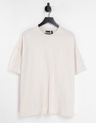 ASOS DESIGN oversized T-shirt with crew neck in stone - STONE-Neutral