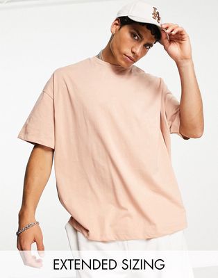 ASOS DESIGN oversized T-shirt with crew neck in tan - CAMEL-Neutral