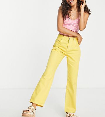 ASOS DESIGN Petite 90's straight leg jean in sunshine yellow