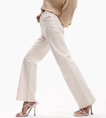 ASOS DESIGN Petite easy straight jeans in off white