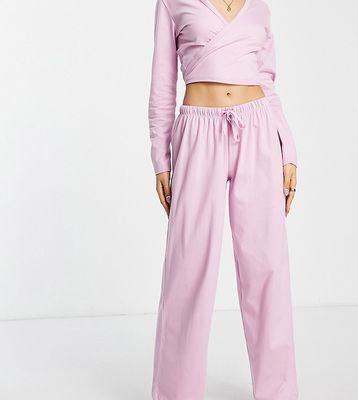 ASOS DESIGN Petite mix & match cotton pajama pants in pink - PINK