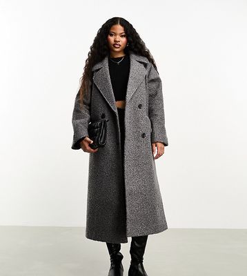 ASOS DESIGN Petite oversized chuck on coat in charcoal boucle-Gray