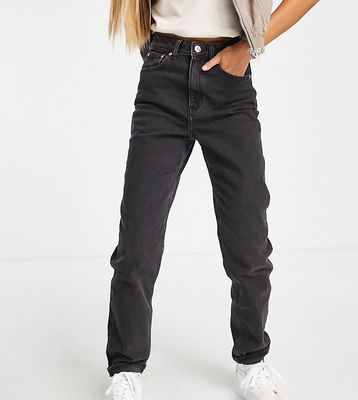 ASOS DESIGN Petite slim mom jeans in washed black