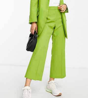 ASOS DESIGN Petite straight ankle suit pants in olive-Green
