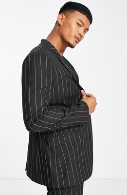 ASOS DESIGN Pinstripe Skinny Suit Jacket in Black