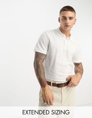 ASOS DESIGN pique polo in white