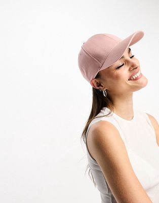 ASOS DESIGN plain cotton cap in pink