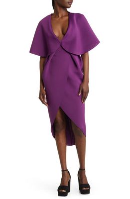 ASOS DESIGN Pleat Wrap Front Dress in Purple