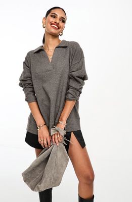 ASOS DESIGN Polo Collar Sweater in Grey