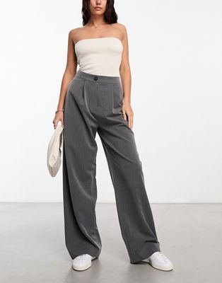 ASOS DESIGN relaxed dad pants in gray