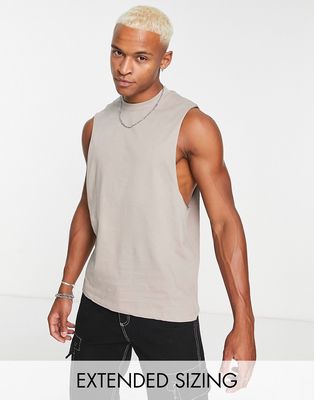 ASOS DESIGN relaxed fit tank top in light brown