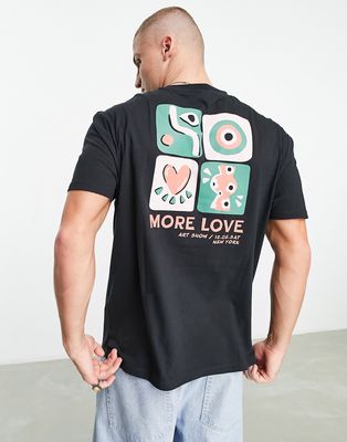 ASOS DESIGN relaxed t-shirt in black with abstract art back print
