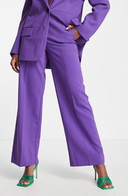 ASOS DESIGN Relaxed Wide Leg Suit Trousers in Purple