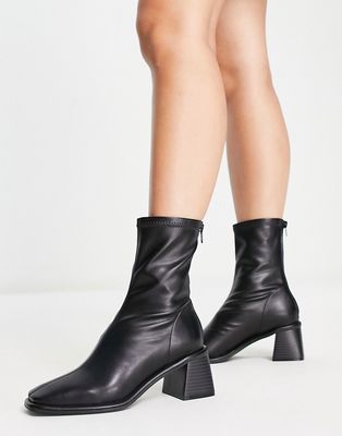 ASOS DESIGN Rescue mid-heeled sock boots in black