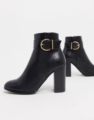 ASOS DESIGN Retreat heeled ankle boots in black